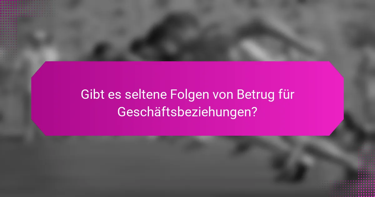 Gibt es seltene Folgen von Betrug für Geschäftsbeziehungen?