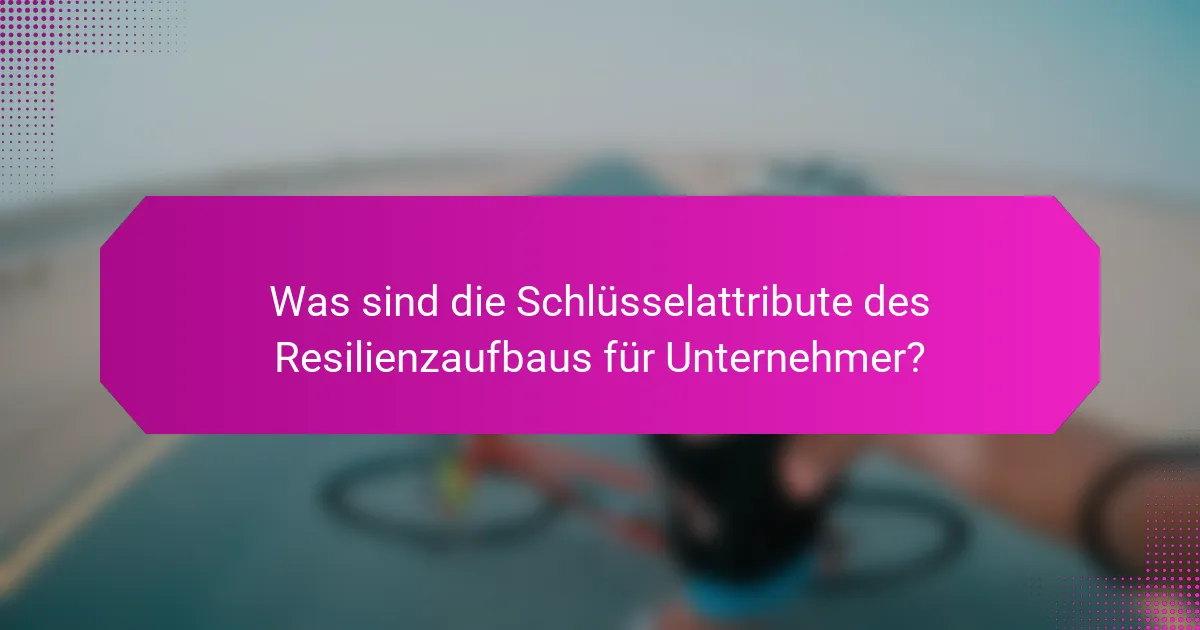 Was sind die Schlüsselattribute des Resilienzaufbaus für Unternehmer?