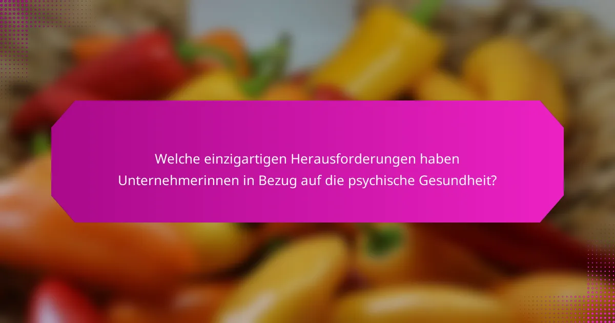 Welche einzigartigen Herausforderungen haben Unternehmerinnen in Bezug auf die psychische Gesundheit?