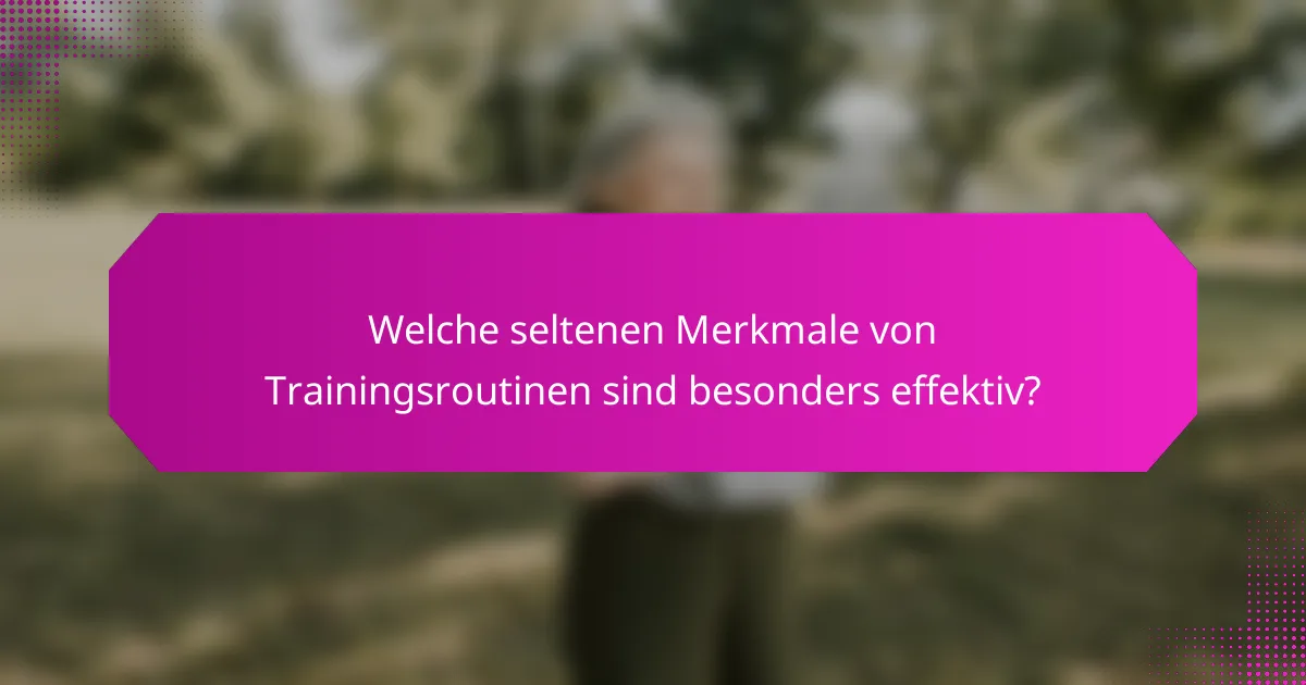 Welche seltenen Merkmale von Trainingsroutinen sind besonders effektiv?